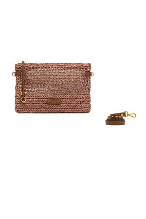 Nefeli pouch bag in pink crochet straw GIANNI CHIARINI | BS11950COMMSTRCRCH7752